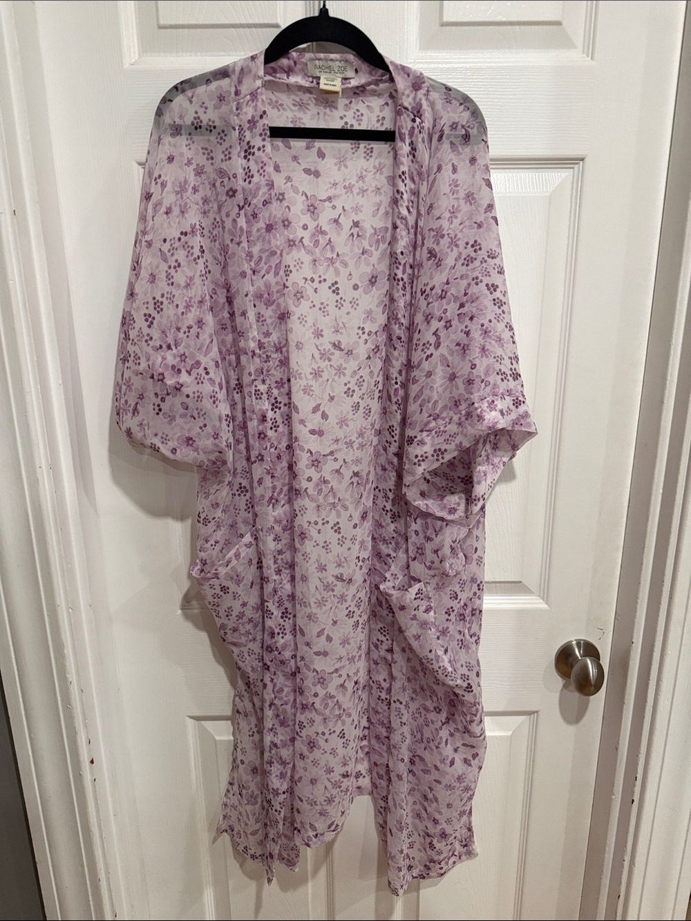 Rachel Zoe Floral Lavender Sheer Kimono